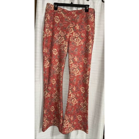 Free People House Party Printed Vegan Suede Flare Leg Pants Size 32 - Picture 3 of 4